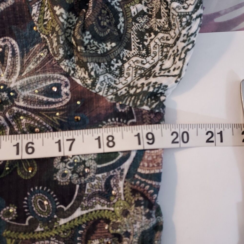 One World Asymmetric Hippie Tunic Top Women Sz Large Boho Fairy Artsy Festival - Picture 10 of 12